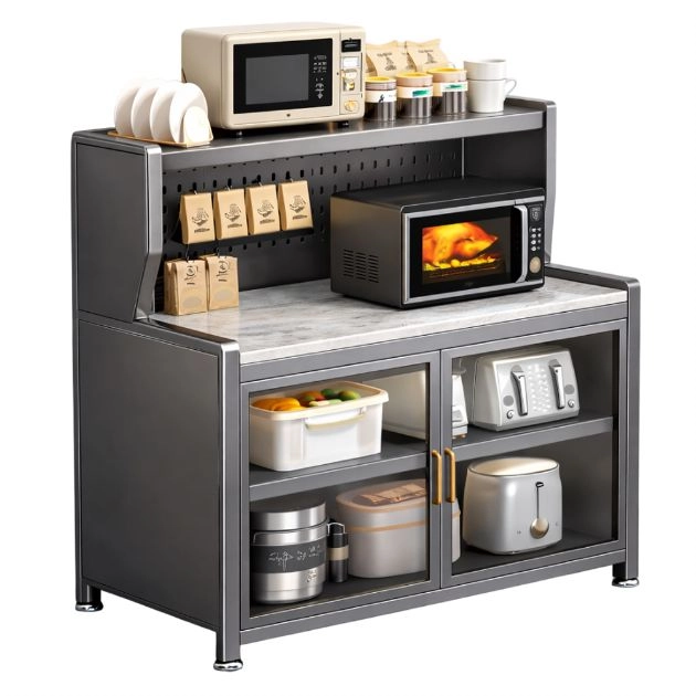 豪華款厚境岩板四層防爆玻璃門櫃 KGRS1180-4BK