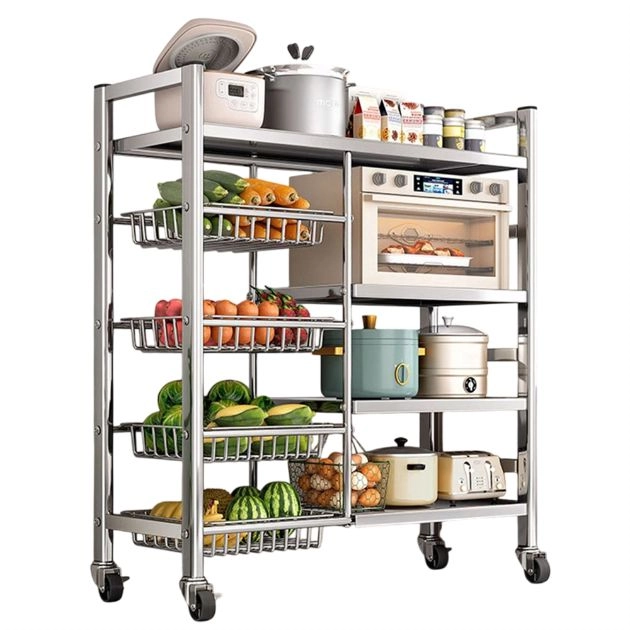 尊鋼Pro304不鏽鋼四板三籃電器置物架 L07-80108-3SD