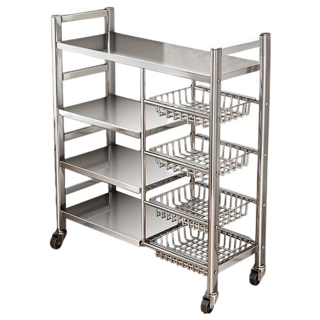 尊鋼Pro304不鏽鋼四板三籃電器置物架 L07-80108-3SD